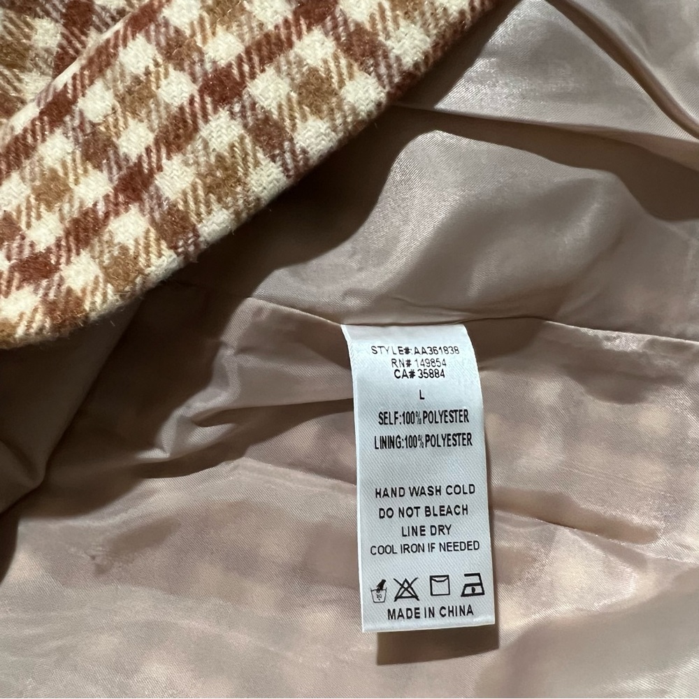 NWT SADIE & SAGE Sycamore Brown Plaid Mini Skirt - Picture 5 of 11